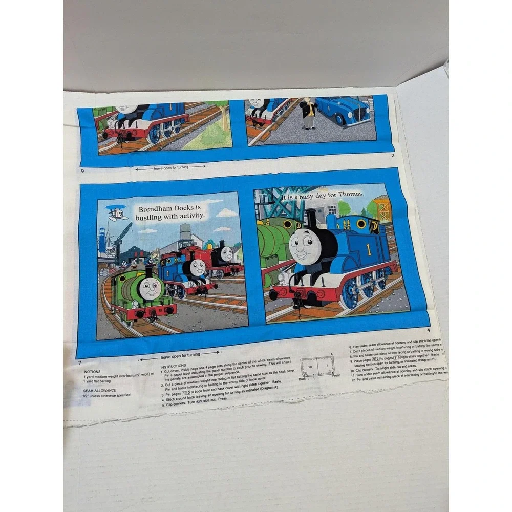 Thomas the Tank Engine Fabric Panel VIP by Cranston 2011 Soft Book Cotton‎ DIY